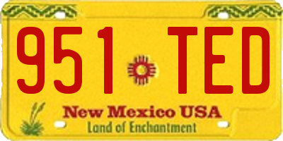 NM license plate 951TED