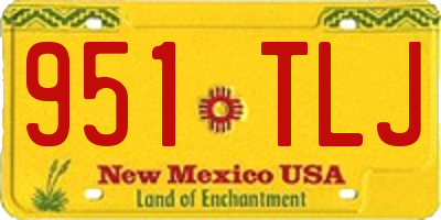NM license plate 951TLJ