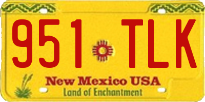 NM license plate 951TLK