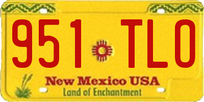 NM license plate 951TLO