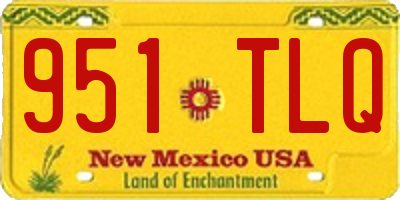 NM license plate 951TLQ