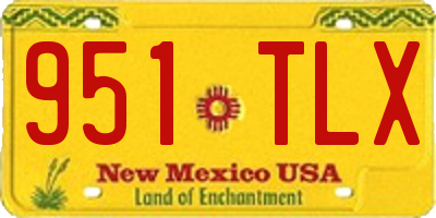 NM license plate 951TLX