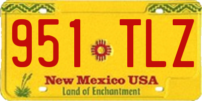 NM license plate 951TLZ