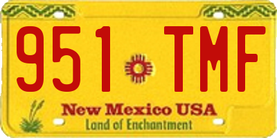 NM license plate 951TMF