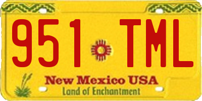 NM license plate 951TML