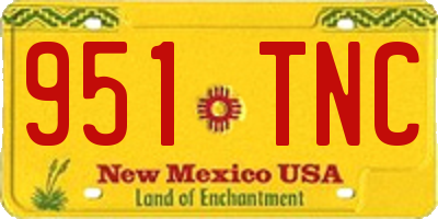 NM license plate 951TNC
