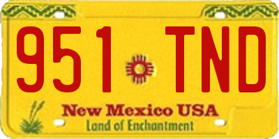 NM license plate 951TND