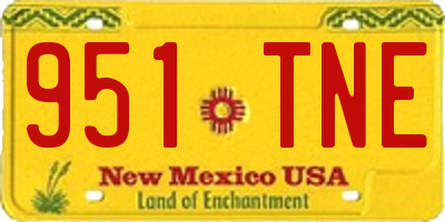 NM license plate 951TNE