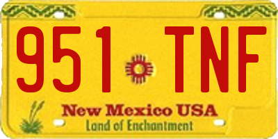 NM license plate 951TNF