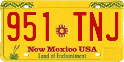 NM license plate 951TNJ