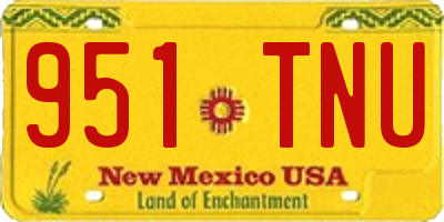 NM license plate 951TNU