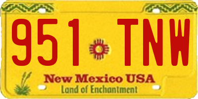 NM license plate 951TNW
