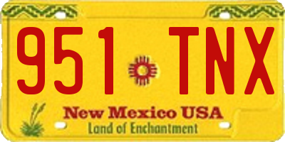 NM license plate 951TNX