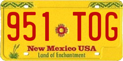 NM license plate 951TOG