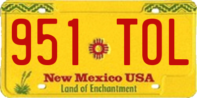 NM license plate 951TOL