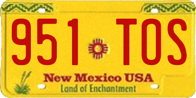 NM license plate 951TOS