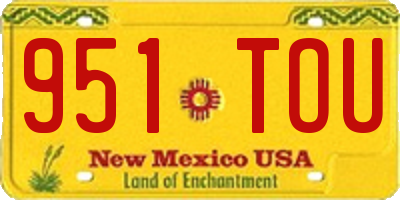NM license plate 951TOU