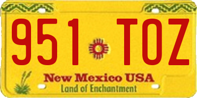 NM license plate 951TOZ