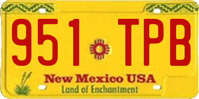 NM license plate 951TPB