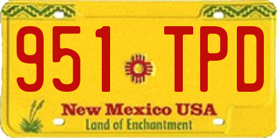 NM license plate 951TPD