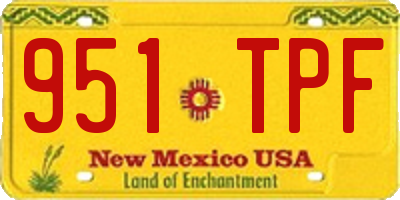 NM license plate 951TPF