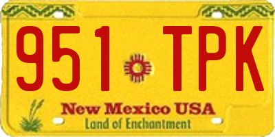 NM license plate 951TPK
