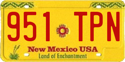 NM license plate 951TPN