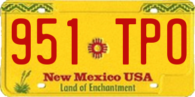 NM license plate 951TPO