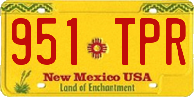 NM license plate 951TPR