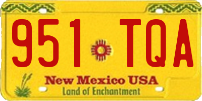 NM license plate 951TQA