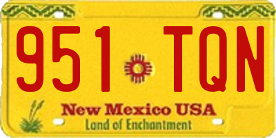 NM license plate 951TQN