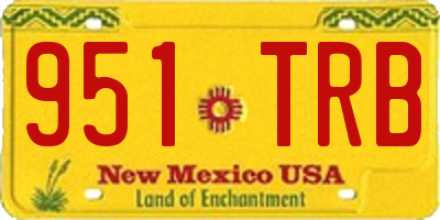 NM license plate 951TRB