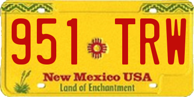 NM license plate 951TRW