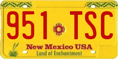 NM license plate 951TSC