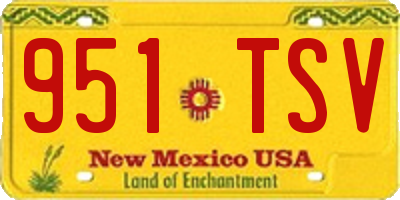 NM license plate 951TSV