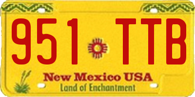 NM license plate 951TTB