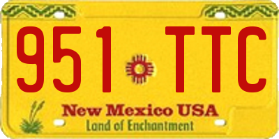 NM license plate 951TTC