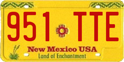 NM license plate 951TTE