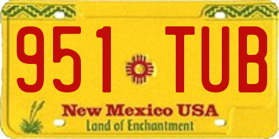 NM license plate 951TUB