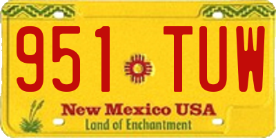 NM license plate 951TUW