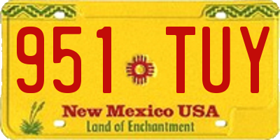 NM license plate 951TUY