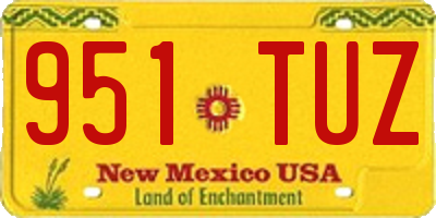 NM license plate 951TUZ