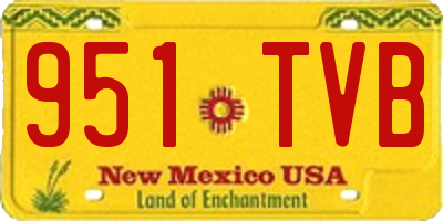 NM license plate 951TVB