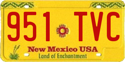 NM license plate 951TVC