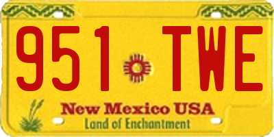 NM license plate 951TWE