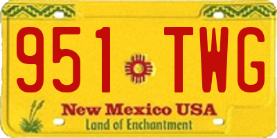 NM license plate 951TWG