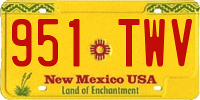 NM license plate 951TWV