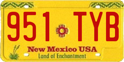 NM license plate 951TYB