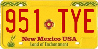 NM license plate 951TYE