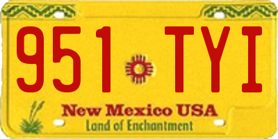 NM license plate 951TYI